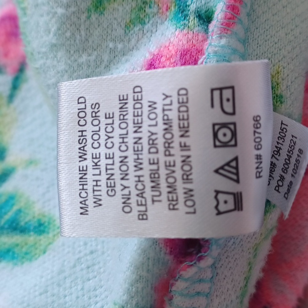 Rare ** Betsey Johnson Green Floral Terry Robe - Picture 6 of 6